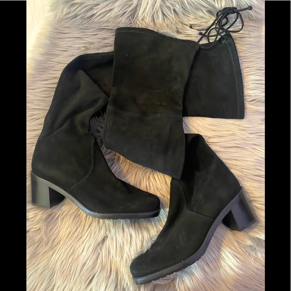 Stuart Weitzman The Tieland Boot Black Suede 9 - Picture 2 of 9